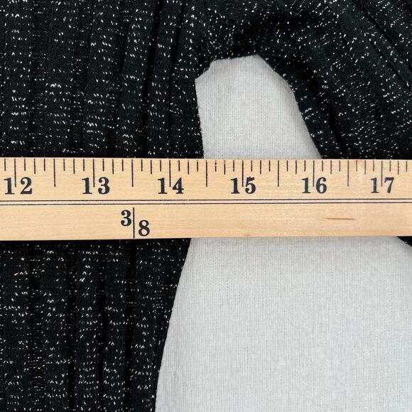 ENZA COSTA Lurex Rib Long Sleeve Cardigan Midi Dress Womens Medium Black Silver - Picture 14 of 15